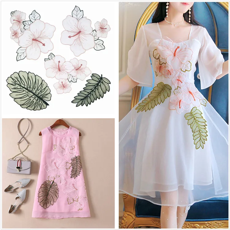5 шт./компл. модное большое цветочное вышитое платье аппликация нашивки