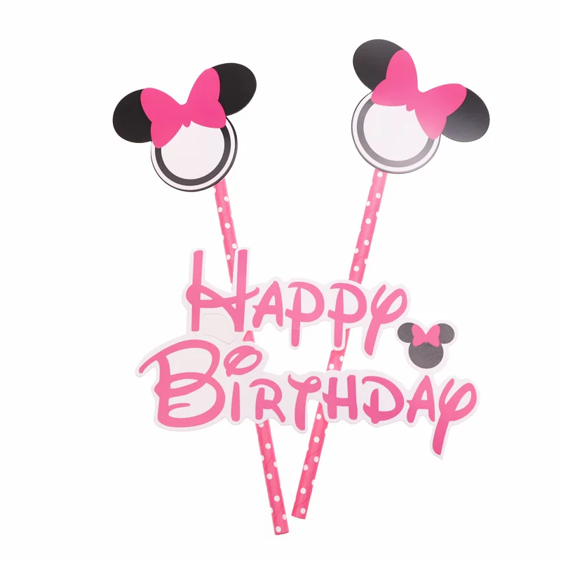 Minnie Flag 40 шт Минни Микки чашки салфетки одноразовые столовая посуда все для праздника День рождения Рождество Свадьба для украшения детского душа - Цвет: Minnie Flag