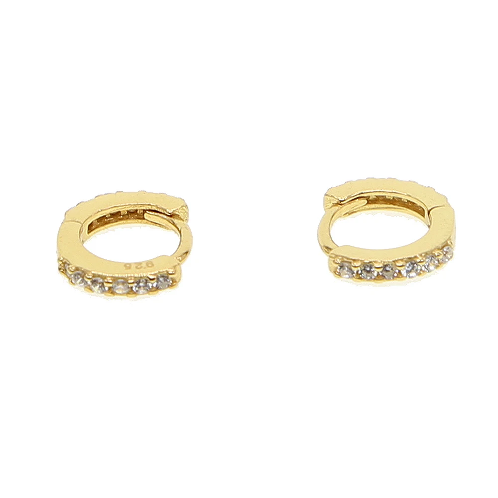 Gold color 1 pair Новые 925 пробы нежные радужные Cz серьги маленького размера cz проложенные полые серьги-гвоздики в форме сердца для девочек, подарок, хорошее серебряное ювелирное изделие - Окраска металла: Gold color 1 pair