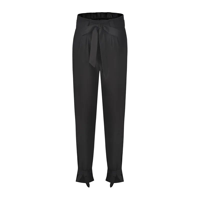 

2018 Solid OL high waisted harem pants Women bandage blted ruffles fashion ladies summer style casual pants female Long Trousers
