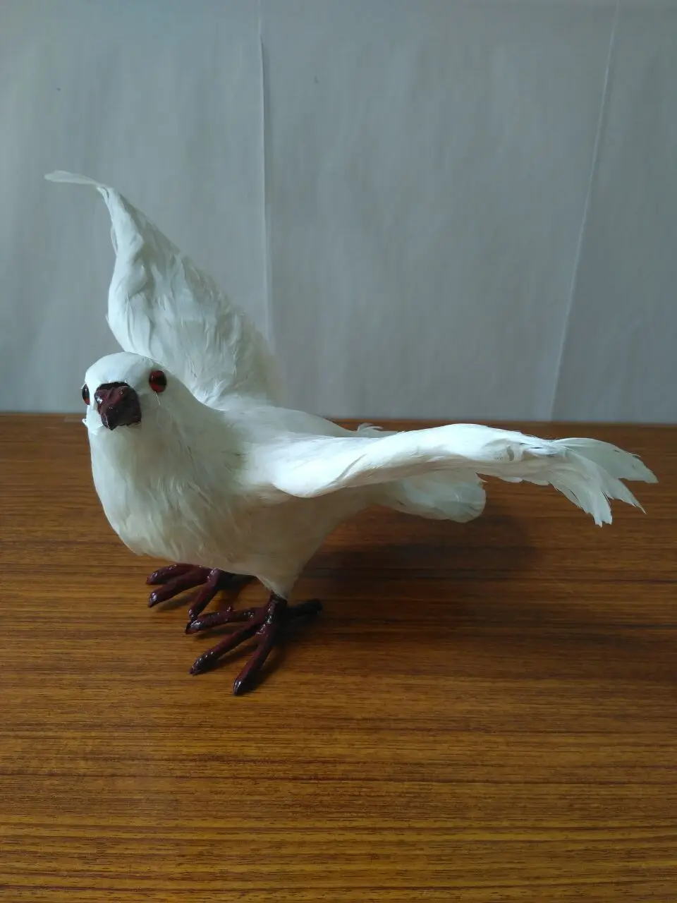 

Имитация белого цвета Модель голубей 18x30x15 см пластик и мех Мир птица реквизит ручной работы, украшение для дома подарок d1447