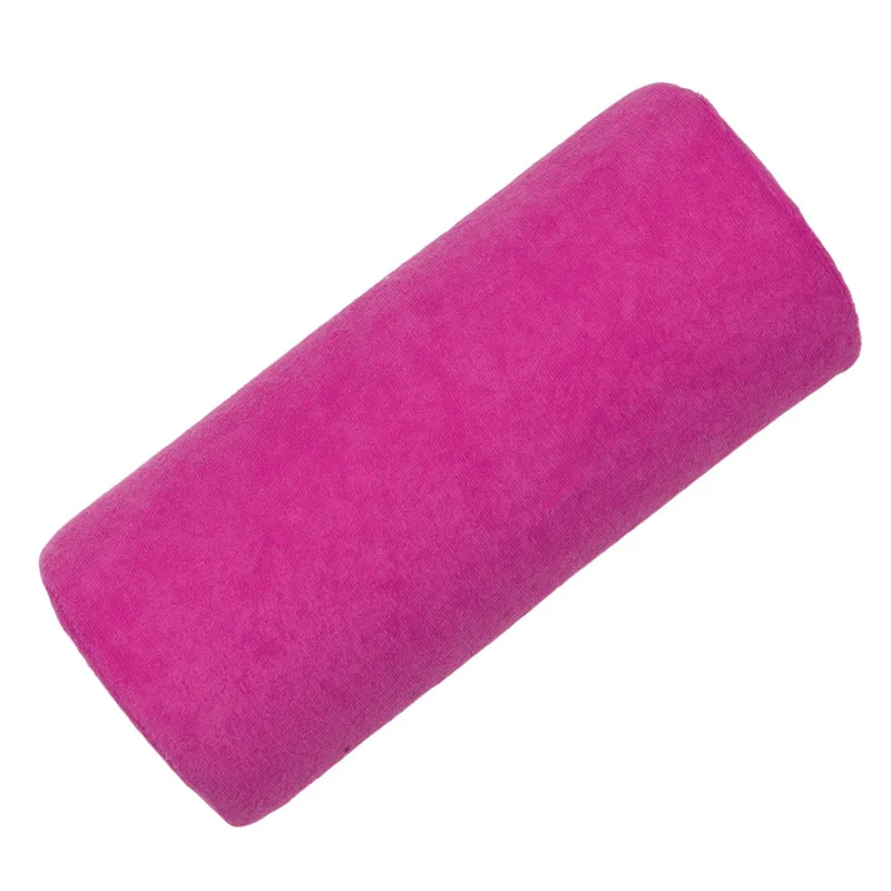 Hot Pink Половинная Колонка Подушка для рук дизайн ногтей маникюр хлопок фланель розовый/фиолетовый/красный/ярко-розовый/Зебра полосы - Цвет: Hot Pink