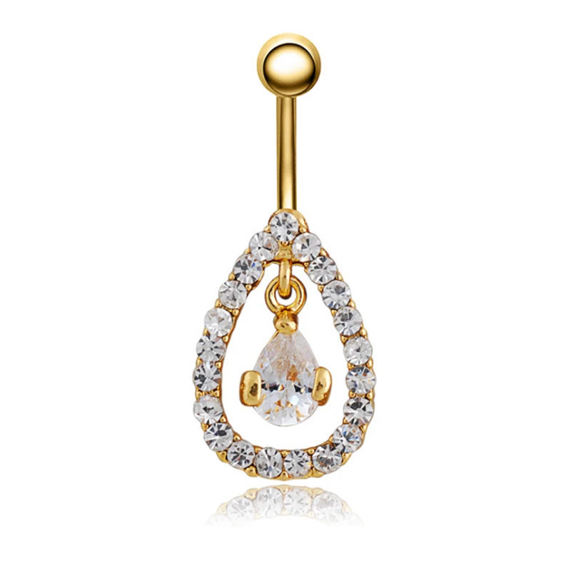 new style medical stainless steel navel piercing water drop ring fashion belly button rings sexy body jewelry |