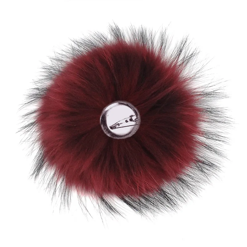 K Colorful Color Raccoon Fur Pompoms Needle Fur Pompon For Knitted Hat Cap Beanies Scarves Bags Shoes Real Fur Pom Poms With Pin - Цвет: K