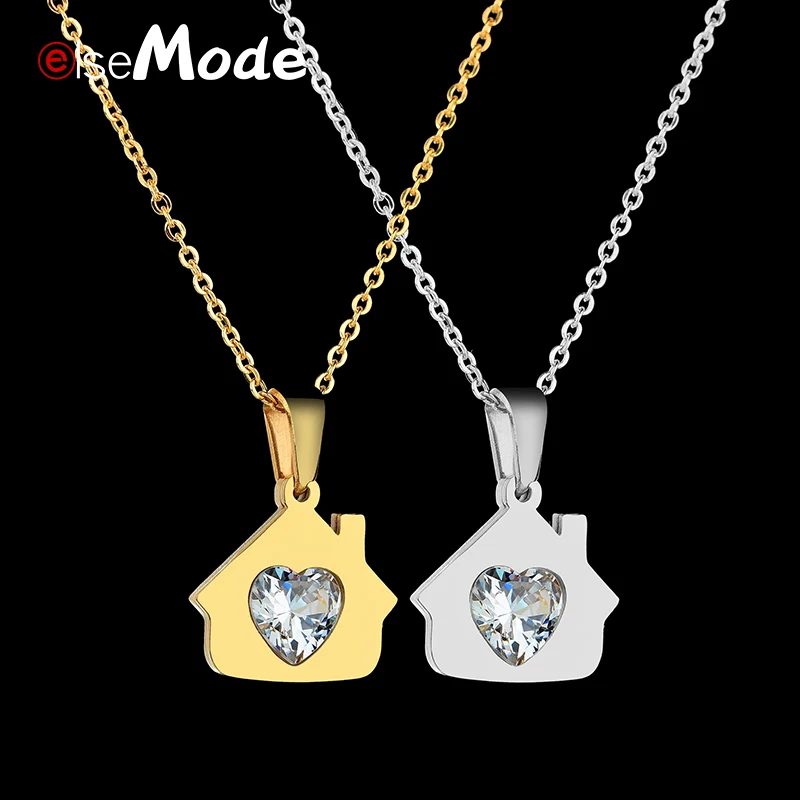 Ожерелье ELSEMODE с подвеской в виде сердца из кубического циркония ожерелье дома