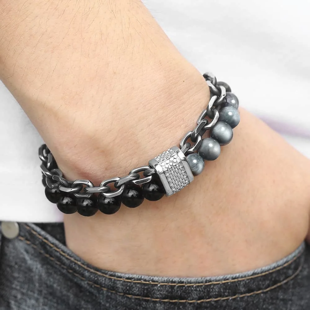 Бусины из натурального камня браслеты с орлиным глазом драгоценных камней для