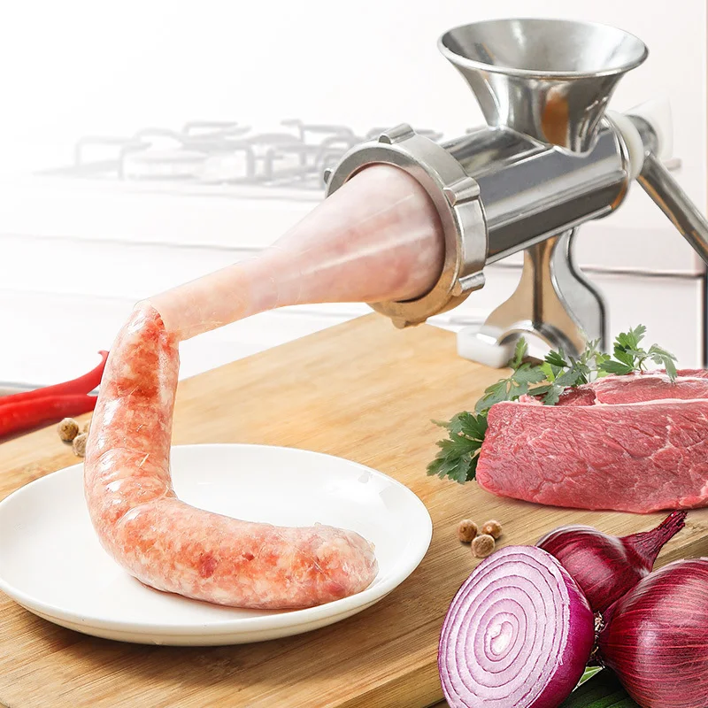 Ручная ручная мясорубка колбасная машина из нержавеющей стали нож мельница для