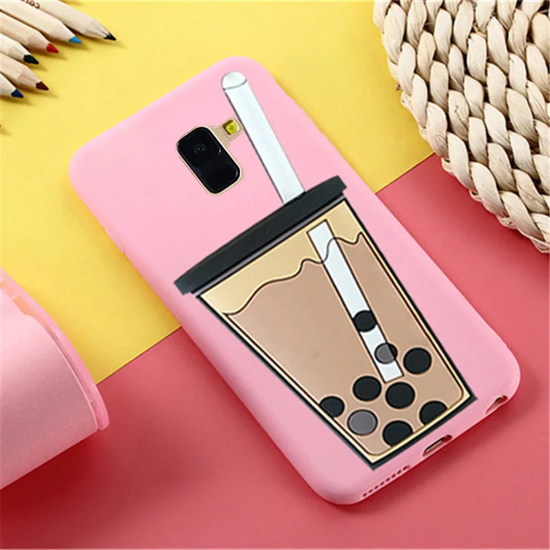 ТПУ чехол для Samsung Galaxy J4 2018 J400 J400F 3D мультфильм молоко чайная чашка с крышкой J6 ON6 J8