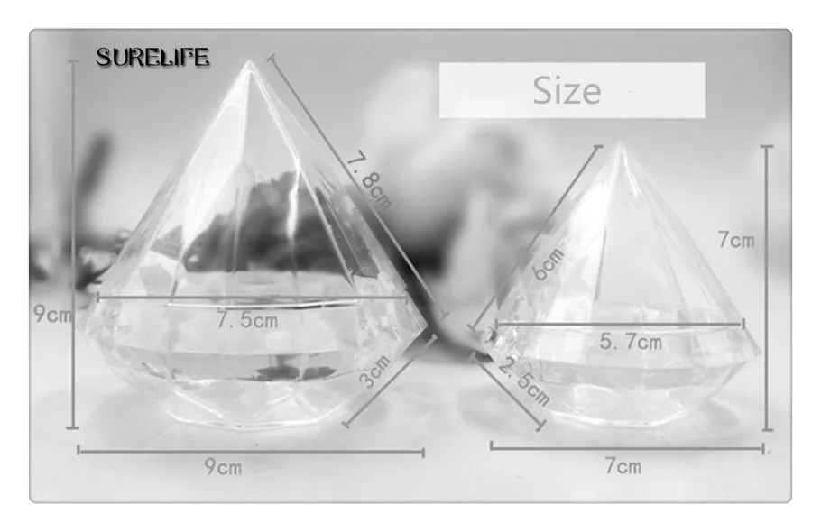 

Clear plastic diamond shape candy box wedding party transparent favor gift boxes festive christmas birthday holiday decoration