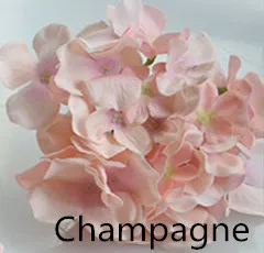 champagne 100 шт, искусственная Гортензия, цветок, Шелковый в форме цветка для волос, аксессуар для волос, сделай сам, цветок, свадьба, дорога, цитированный цветок, реквизит, украшение для дома - Цвет: champagne
