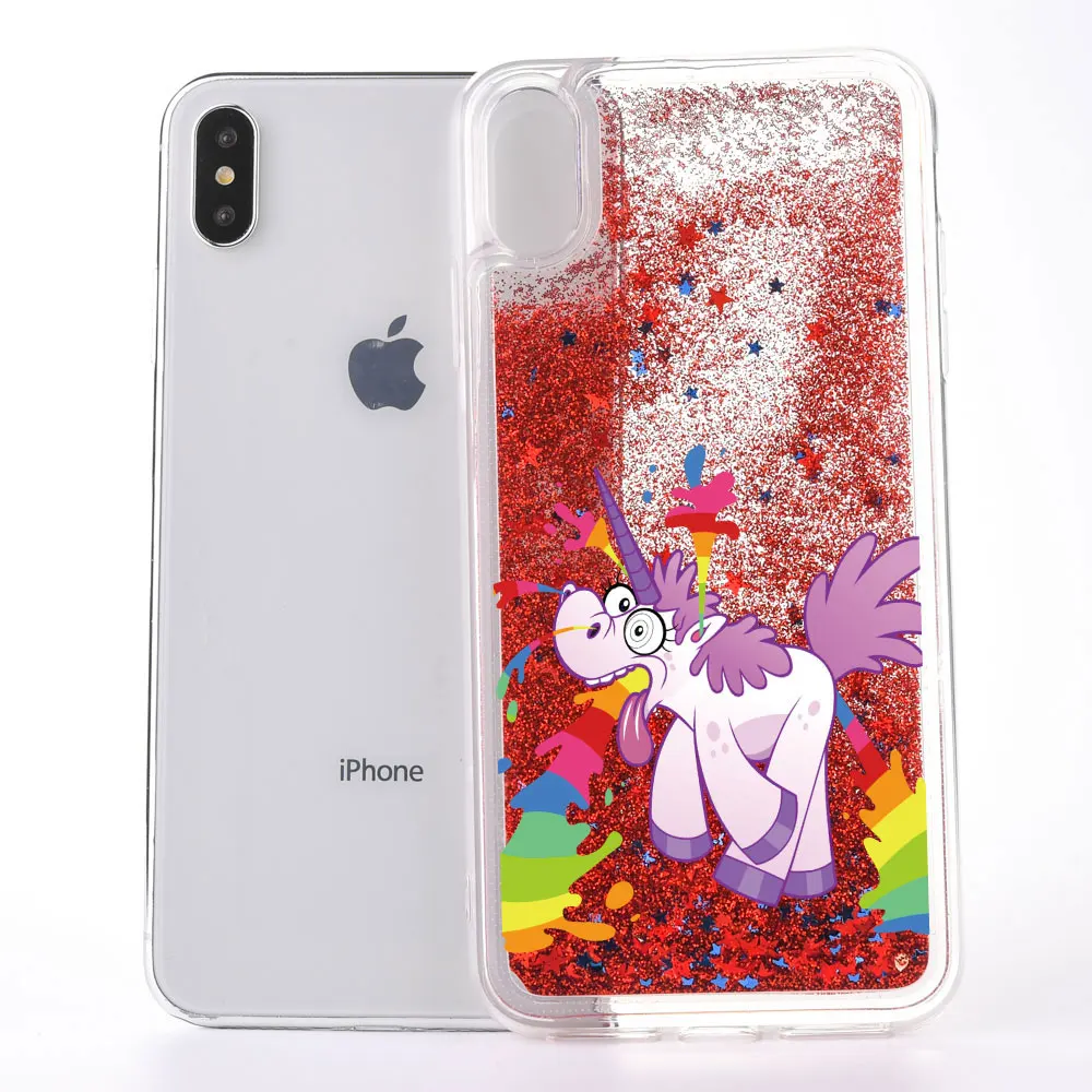 FQYANG Cute Spoof Cartoon Unicorn For HUAWEI P8LITE Dynamic Liquid Quicksand Phone Case For Samsung S4 5 6 7 8 Plus A7 A5 J7 J5