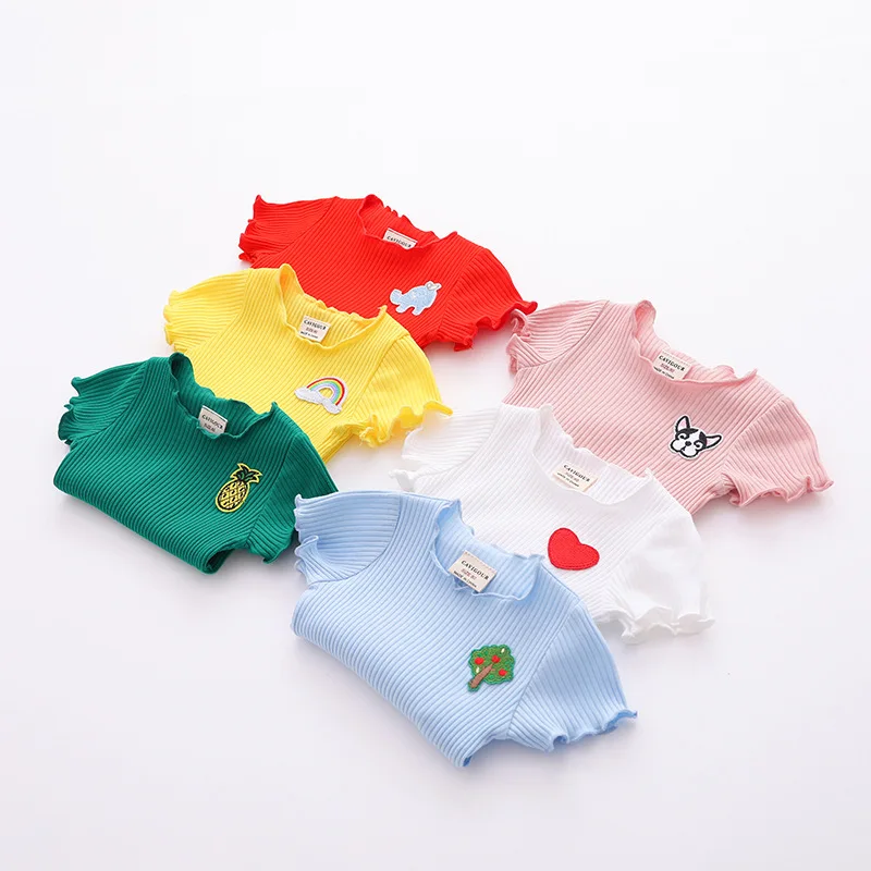 100%cotton Casual T Shirt Cartoon O Neck Summer T-shirt Girl Kids Children Clothes Tee Shirts Tops Cute Toddler Baby 0-5Y