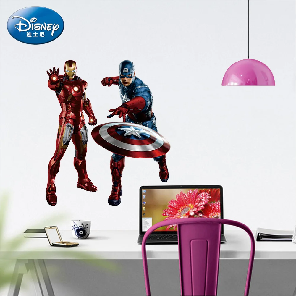 Disney Marvel USA Captain Sticker 3d Creative Sticker Children's Room Cartoon Living Room TV Sticker