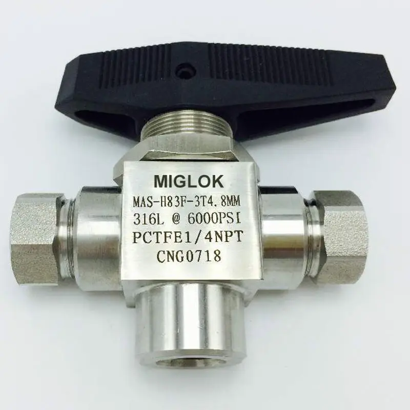 Шаровой кран из нержавеющей стали 316L 1/4 дюйма NPT 6000 PSI CNG 3 (три) для дозатора |
