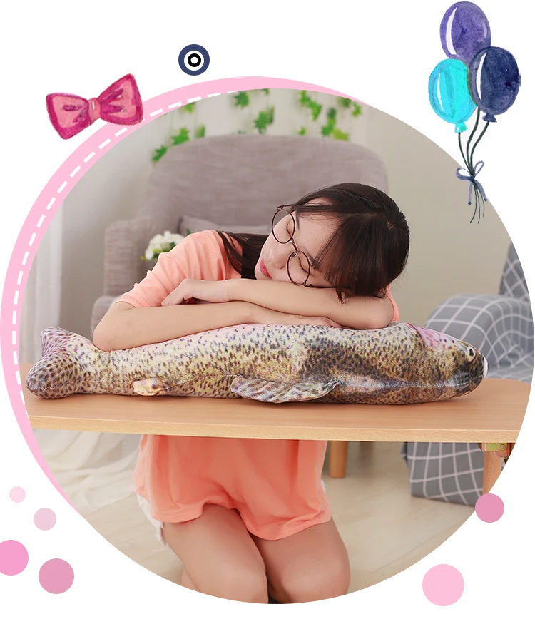 1pc 40/60 cm Simulation Salmon Pillow lifelike Modelling Plush Toy Soft Stuffed fish Doll Cute Cushion Creative gifts child kid