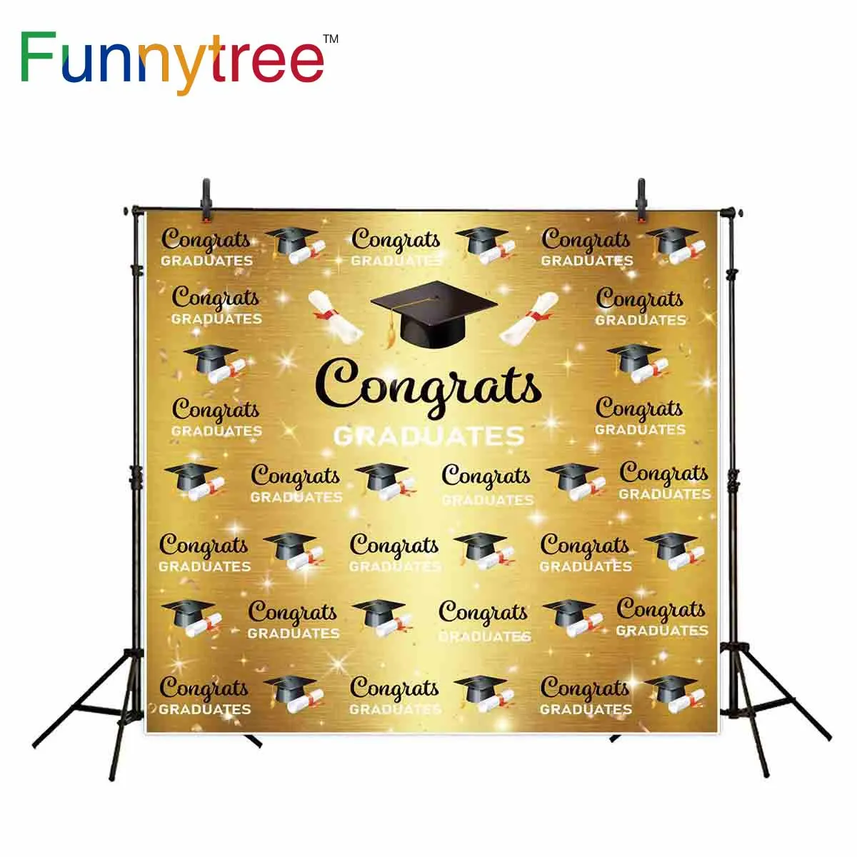 

Фоны Funnytree для студийной фотосъемки выпускная Вечеринка Золотая Подпись стена блеск мальчишник кепки фон фотобудка