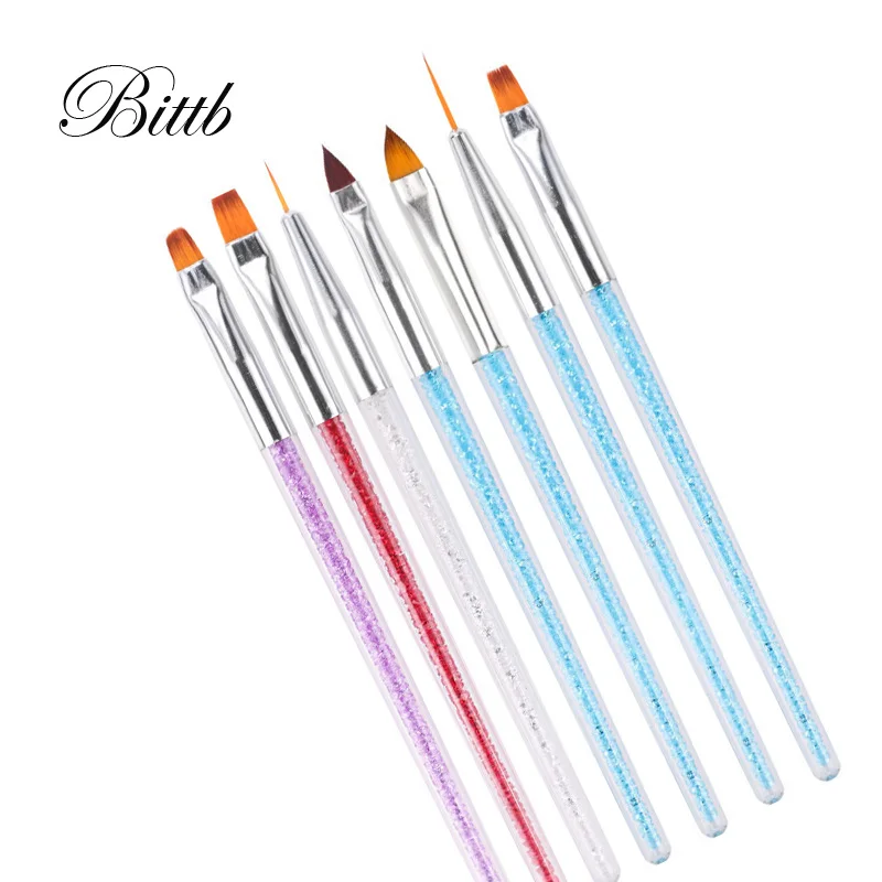 Набор кистей для рисования ногтей Bittb 7 шт. набор цветами и УФ гелем дизайна своими