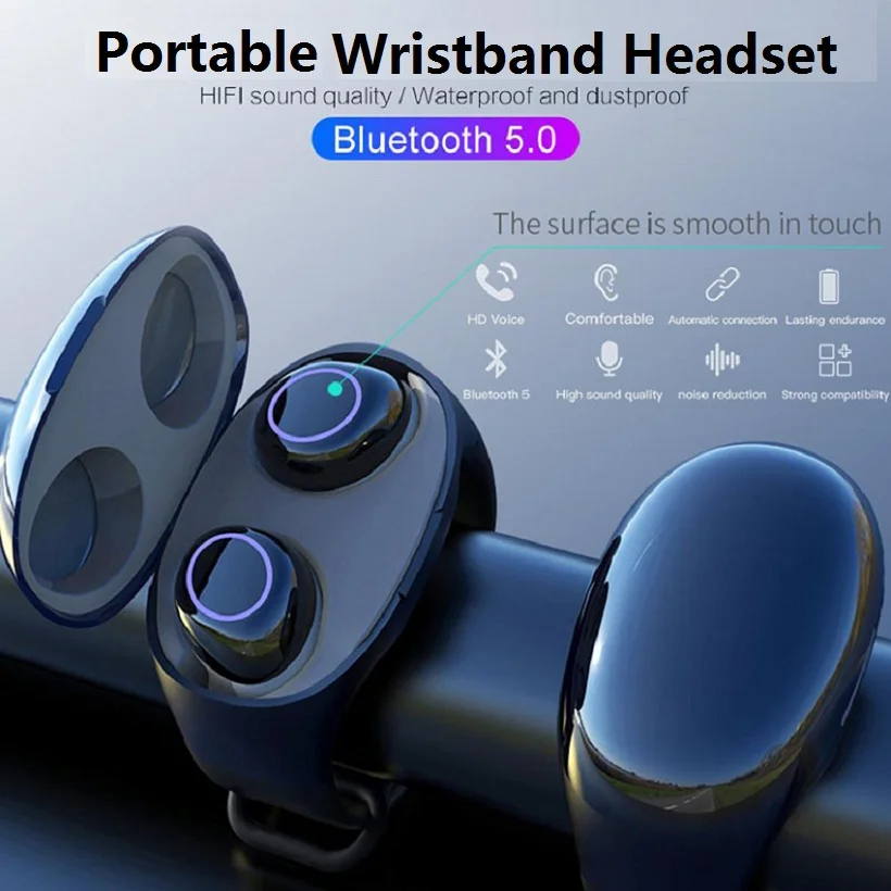 HM50 TWS Портативный Браслет наушники беспроводные Bluetooth 5 0 активного