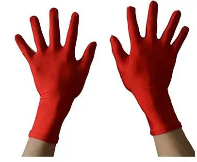 Красные короткие перчатки для детей и взрослых Spadex Zentai костюм Хэллоуин вечерние