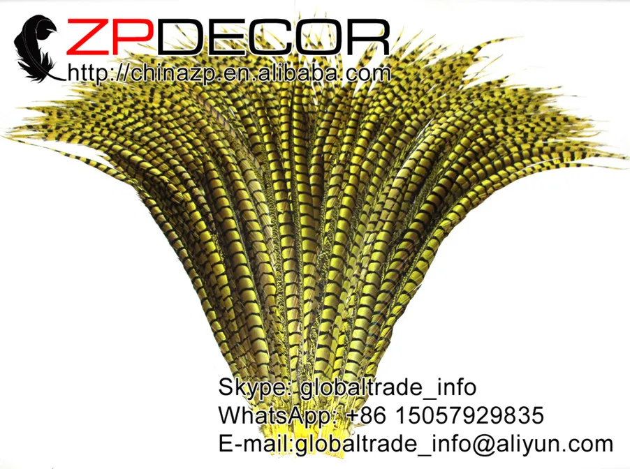 Zpdecor 32-36 дюймов, рост 80-90 см) 50 шт./лот хорошее качество желтый Длинные Алмазный фазан перья из хвоста фазана для карнавальный Декор