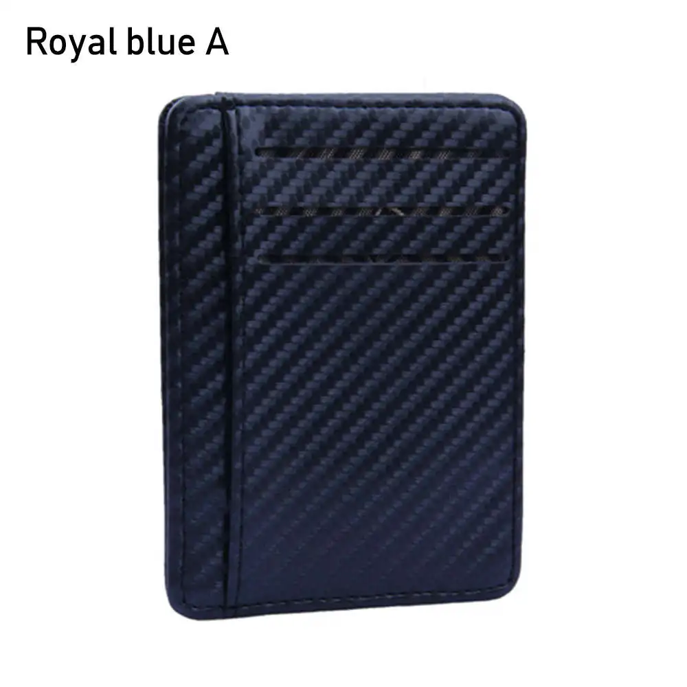 A-Royal Blue Мужской RFID блокирующий кредитный держатель для карт из искусственной кожи тонкий кредитный держатель для карт RFID анти-главный карбоновый держатель для карт - Цвет: A-Royal Blue