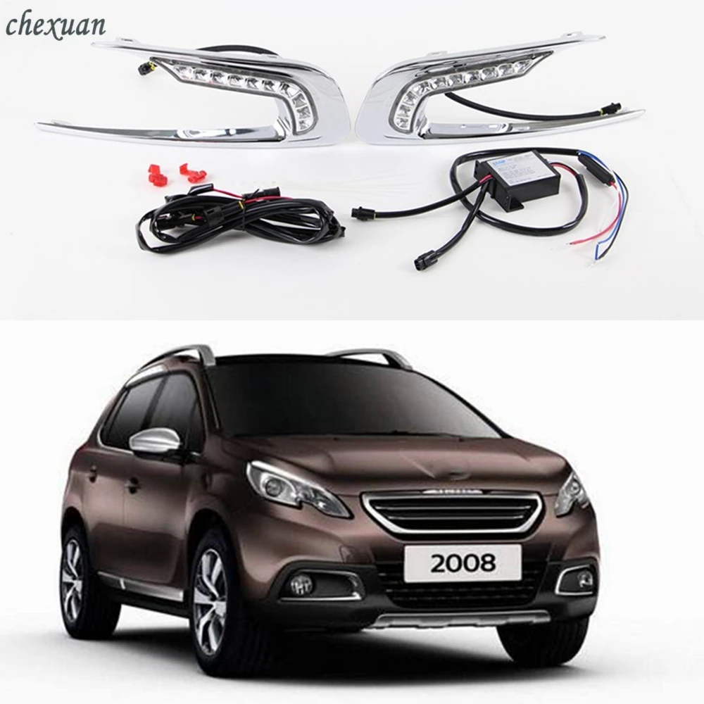 CSCSNL 1 комплект для Peugeot 2008 2014 2015 2016 светодиодный DRL Габаритные огни дневного света
