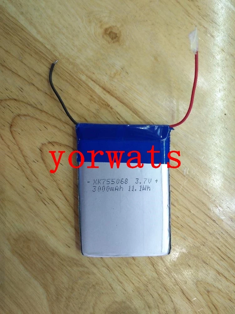 

New Hot A Rechargeable Li-ion Cell 3.7V polymer lithium battery 755068 3000mAh battery charging treasure direct sale