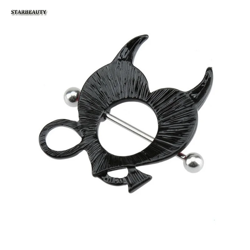 Пирсинг для сосков в виде дьявола 16 г 2 шт.|cute nipple rings|body piercing jewelrynipple ring |