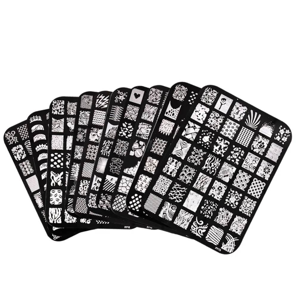 DIY New Black Flower Lace Nail Plates Art Stamp Template Manicure Tools Stainless Steel | Красота и здоровье
