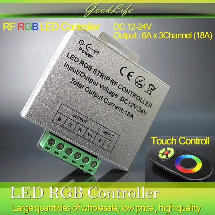 DC 12 24V Беспроводной светодиодный контроллер RF Сенсорная панель LED диммер RGB пульт