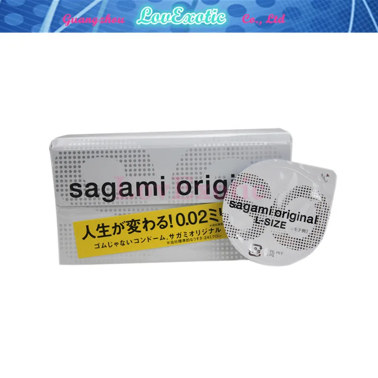 Японский оригинал Sagami 002 L Размеры конечной Новый безлатексный презерватив