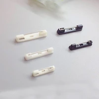50pcs 2 0cm 3 0cm 3 6cm white plastic brooches pin backs black plain safety pins for diy badge handmade material jewelry finding