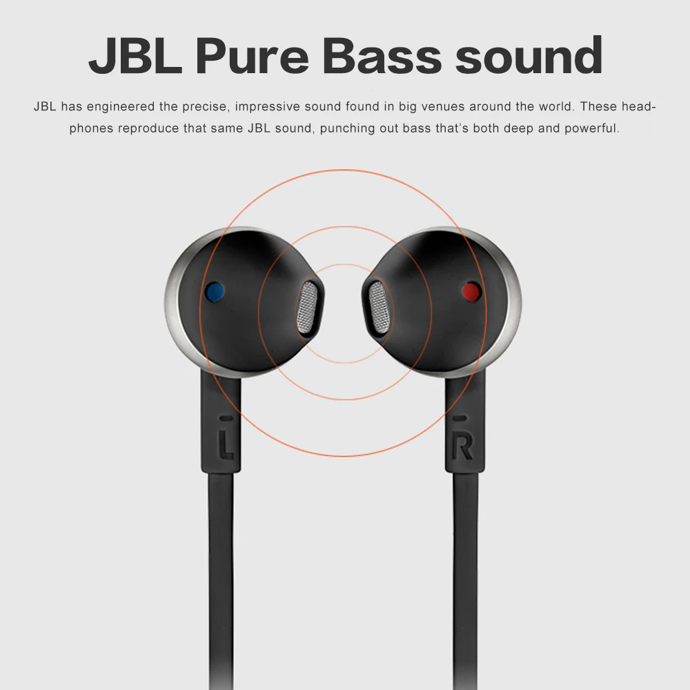 50 шт JBL T205 3,5 мм проводные наушники игровые музыкальные спортивные наушники Hands-free с микрофоном для iPhone Android смартфонов наушники fon