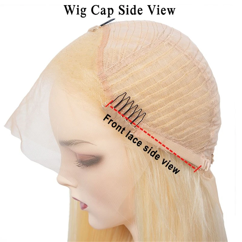 MIHAIR 13*4 Straight Hair Wig 613 Blond Lace Frontal Human Hair Wigs Remy Brazilian Wig With Baby Hair Pre Plucked Lace Wig