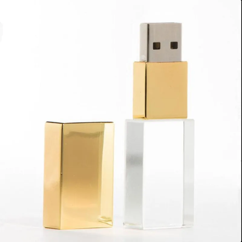 Плата за логотип! элегантный розовый Золотой ярко-розовый кристалл usb 2,0 флеш-накопитель - Цвет: gold