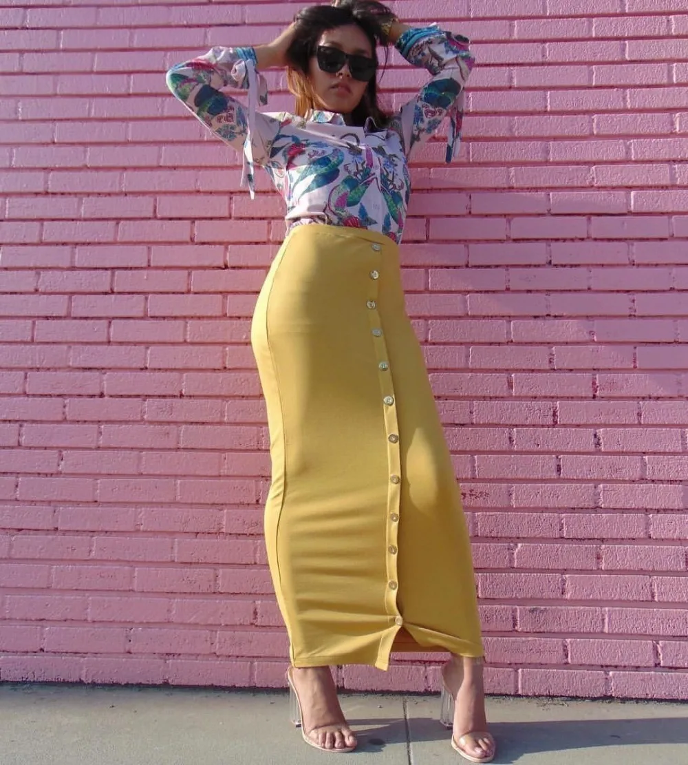 Модная женская юбка мусульманская длинные юбки вязанная хлопковая карандаш