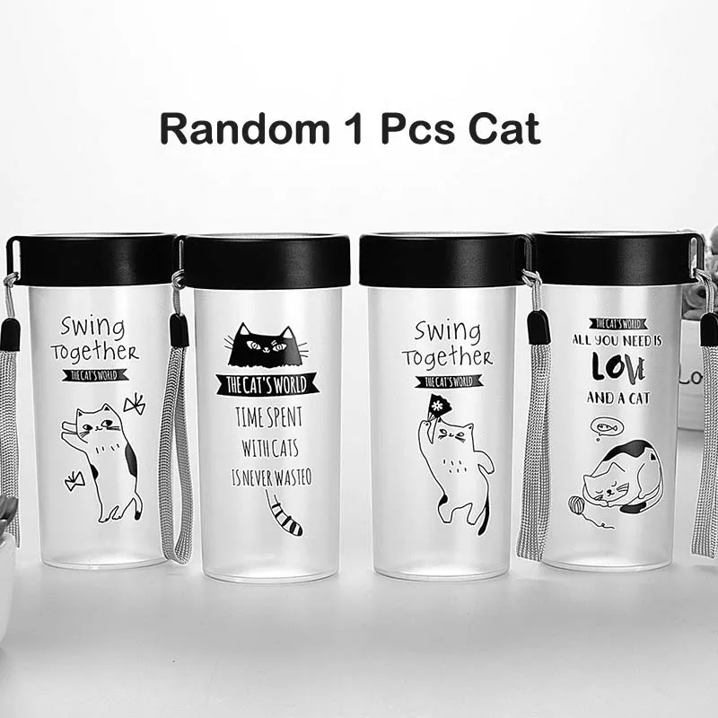 Random Cat 1 шт. мультяшная бутылка для воды Тоторо портативный спортивный Кемпинг Велоспорт стакан для сока пластиковая детская бутылка для воды BPA бесплатно 360 мл - Цвет: Random Cat