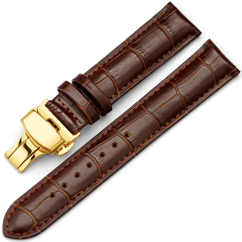 Хорошее качество кожаный ремешок для наручных часов Tissot/Casio/Seiko с черного и