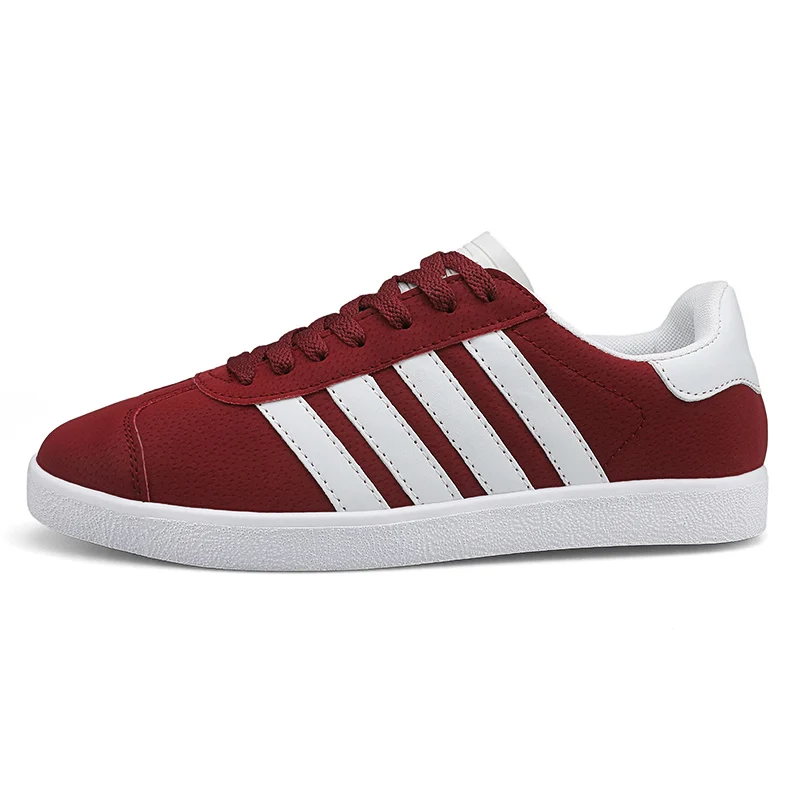 Red Men Casual Fashion Lace Up PU Canvas Shoes Good Quality Sneakers Men Trainers Shoes Superstar Lovers Shoes Zapatillas Hombre - Цвет: Red