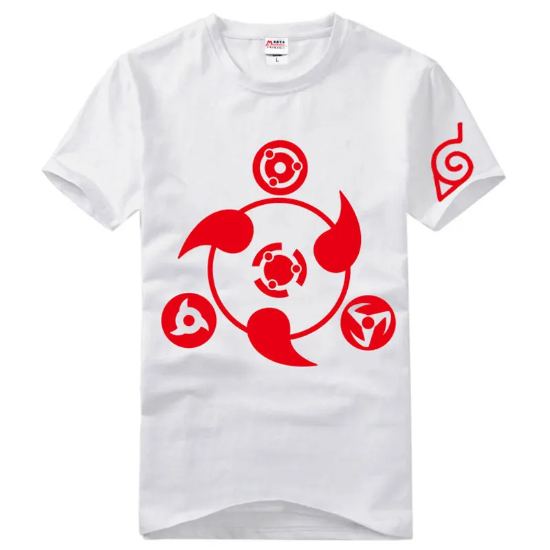 Модные футболки Hokage Konoha Leaf Kakashi Sasuke Mangekyou Шаринган базовая футболка с коротким