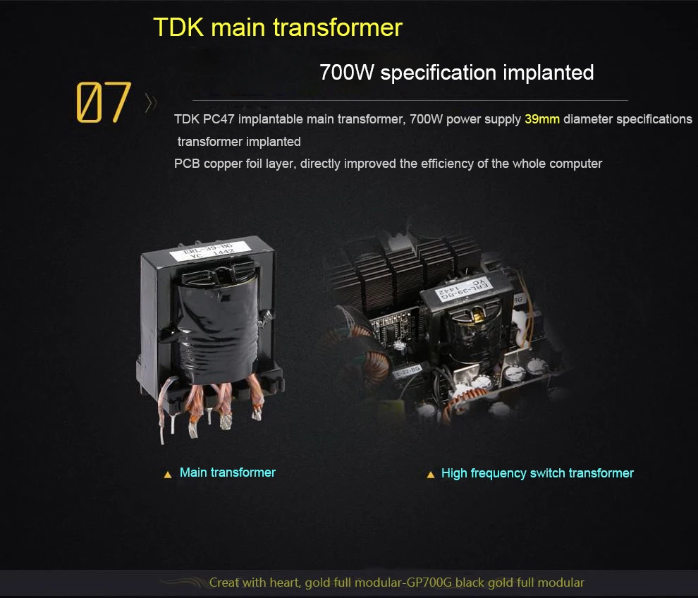 Segotep GP700P 80plus Gold PSU полный модульный блок питания Настольный ПК 600 Вт ATX 12 в активный PFC широкий диапазон 100-240 В для компьютера