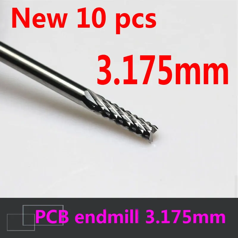 10 шт. твердосплавные гравировальные Фрезы с ЧПУ для резки сверла торцевая фреза 3