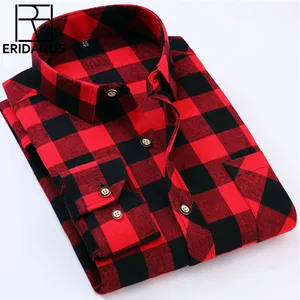 ERIDANUS мужские рубашки в клетку 2017 новые осенние Роскошные тонкие с длинным рукавом высококачественные хлопковые деловые модные мужские рубашки M505