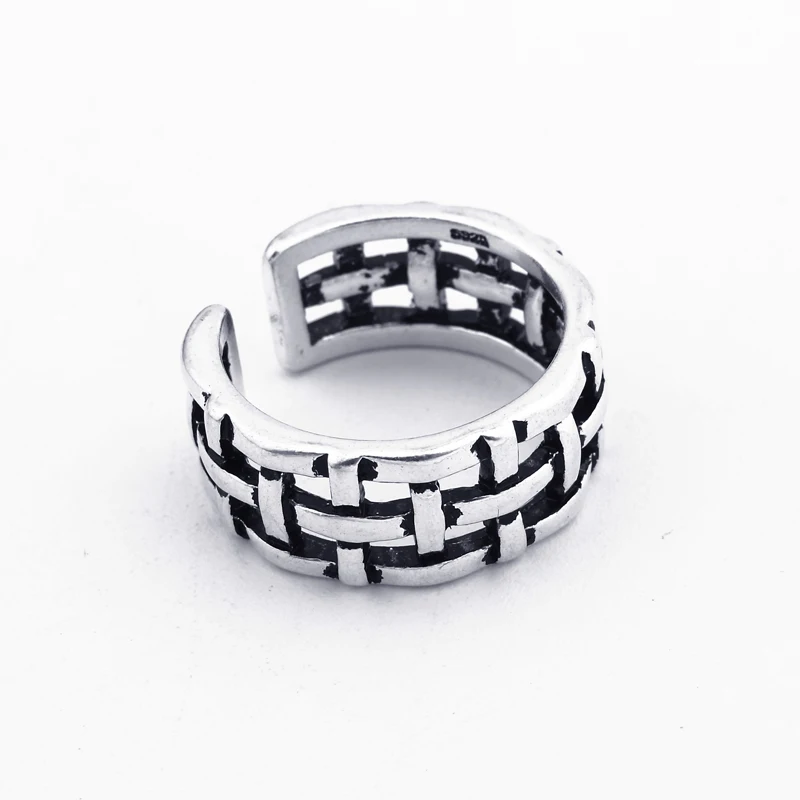 1Pc Vintage Hollow Out Weave Open Ring For Women Personality Antique Silver Multilayer Finger Adjustable Jewelry R36 | Украшения и