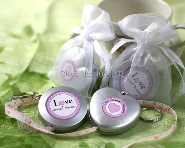 

150 шт./лот брелок с измерительной лентой Love Beyond в прозрачной сумке из органзы DHL Fedex Бесплатная доставка