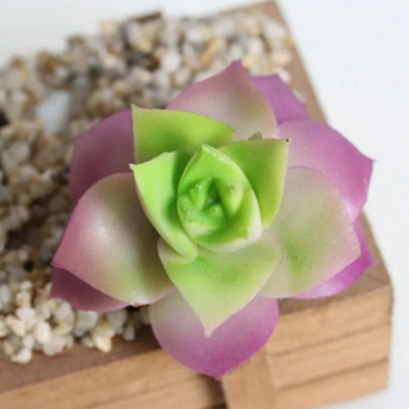 24 Горячая DIY аксессуары Модные фиолетовые суккуленты растение цветок стены горшках мини искусственный Моделирование Флокирование - Цвет: 24