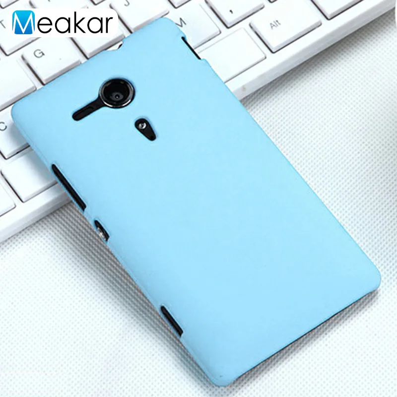 Матовая Пластик Coque 4.6For sony Xperia Sp чехол для sony Xperia Sp M35H C5302 C5303 C5306 телефона чехол-лента на заднюю панель - Цвет: sky blue
