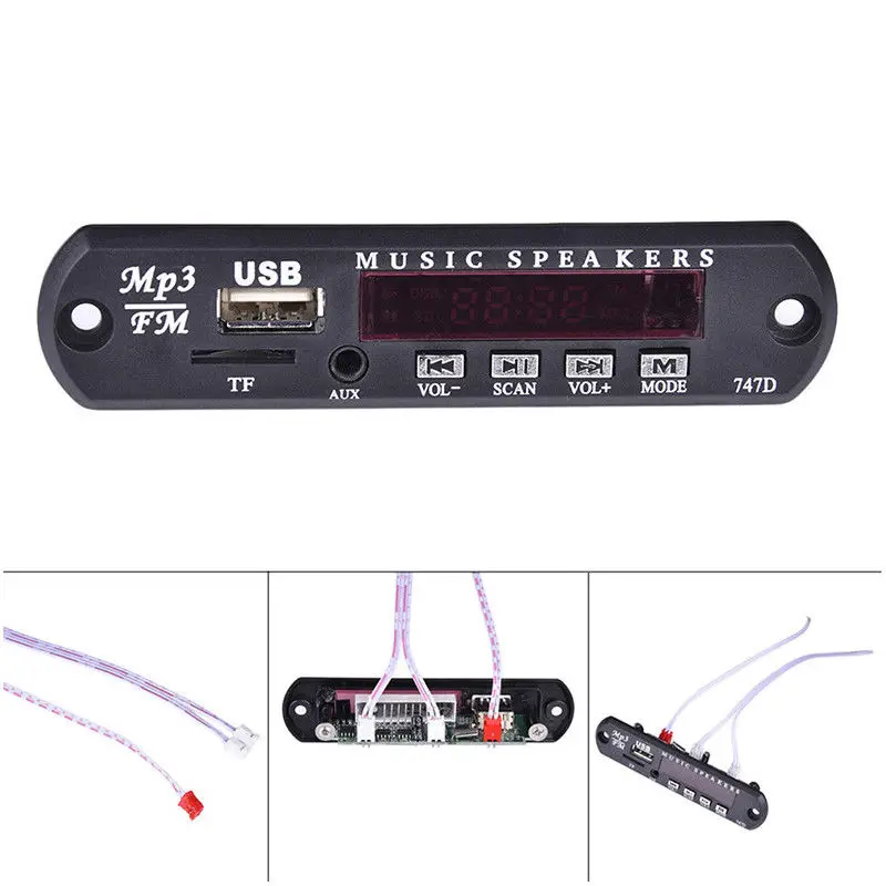 Bluetooth 3.0EDR аудио аксессуары MP3 декодер доска 5 В/12 В дополнительная поддержка FM TF SD