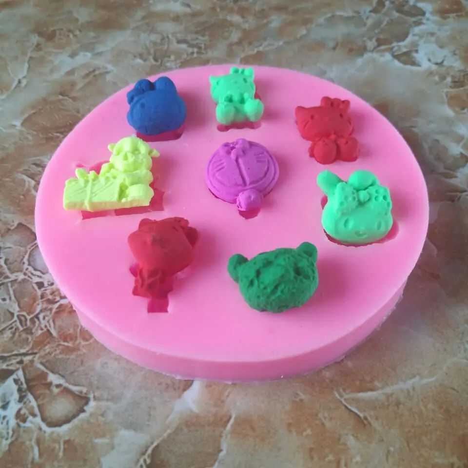 Мультфильм животных формы 3D силиконовые для украшения торта шоколад печенье