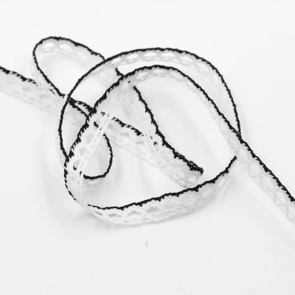 10 ярдов узкая хлопковая кружевная отделка 1 см текстильная лента для свадьбы DIY